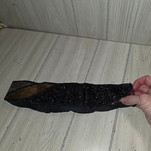 La Regale 80s Inspired Seed Bead Adjustable Waist Belt Multicolored Stretch - Picture 2 of 8